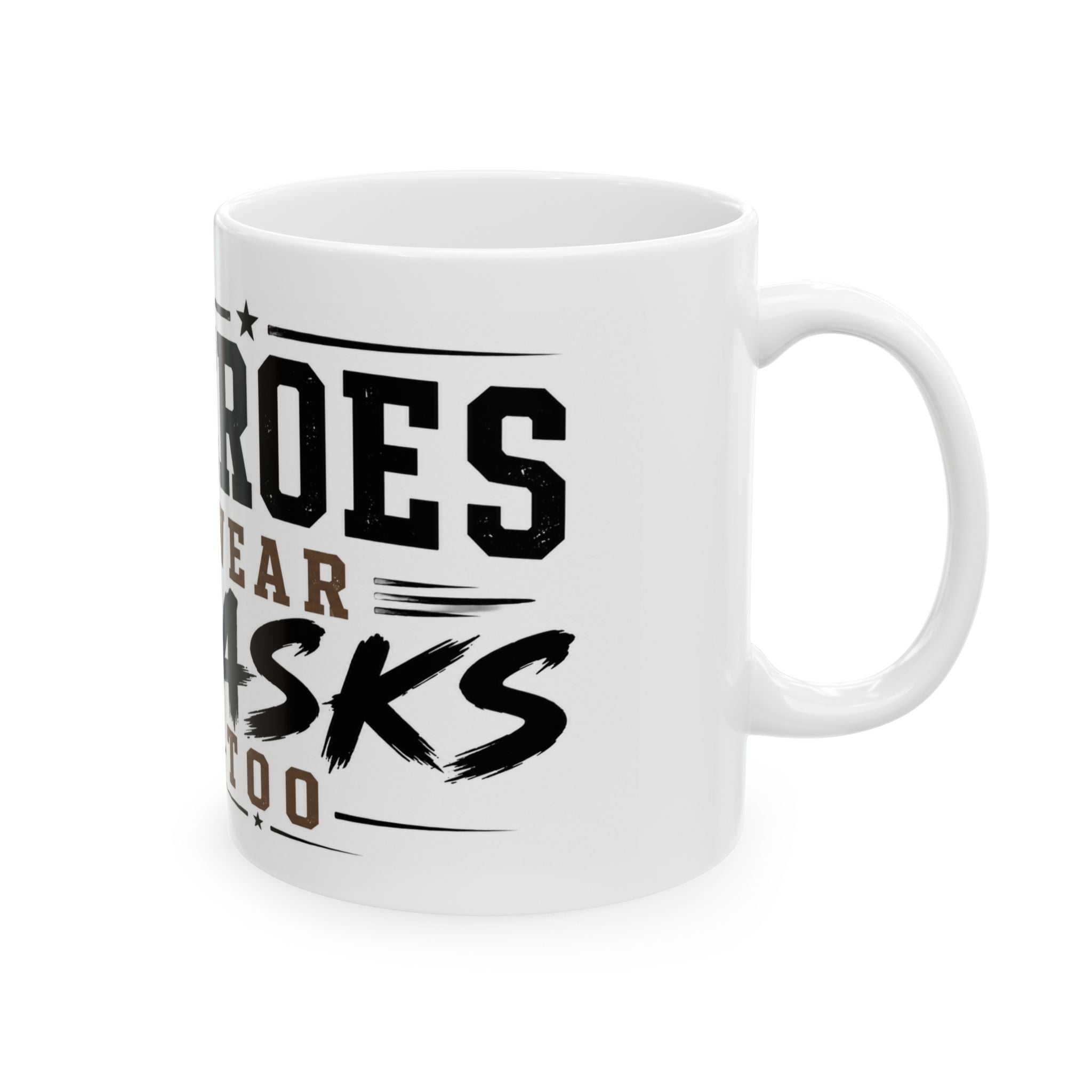 "Heroes Wear Masks Too" K9 Mali Dog Tribute Coffee Cup (11oz/15oz)