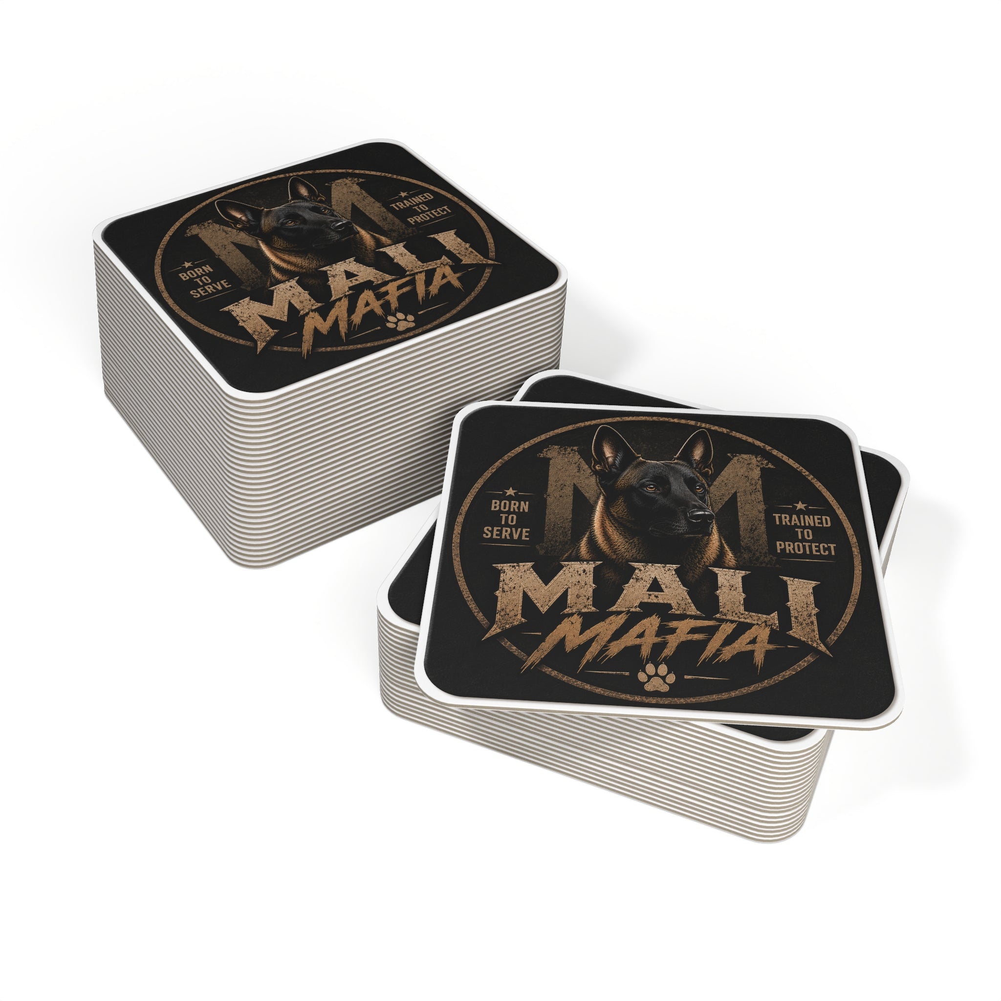 Mali Mafia Dog Coasters - Born to Serve, Trained to Protect (Set)
